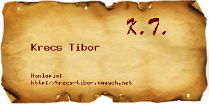 Krecs Tibor névjegykártya
